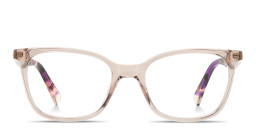 Shop Polaroid Logo Lettering Rectangle Eyeglasses in Transparent Nude online.