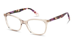 Shop Polaroid Logo Lettering Rectangle Eyeglasses in Transparent Nude online.