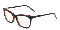 Shop DKNY Rectangle Eyeglasses in Black online.