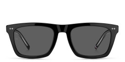 Shop Tommy Hilfiger Rectangle Sunglasses in Black online.