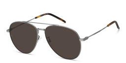 Shop Tommy Hilfiger Wide Aviator Sunglasses in Silver online.