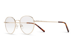 DRM THEMA Unisex Round Eyeglasses in Gold – Product Photo 2
