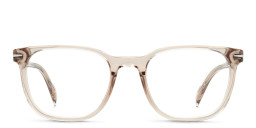 Shop DAVID BECKHAM Square Eyeglasses in Mud online.