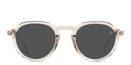 Shop DAVID BECKHAM Round Sunglasses in Transparent Light Grey online.