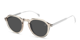 Shop DAVID BECKHAM Round Sunglasses in Transparent Light Grey online.