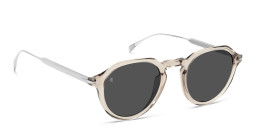 Shop DAVID BECKHAM Round Sunglasses in Transparent Light Grey online.