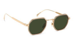 Shop DAVID BECKHAM Irregular Sunglasses in Gold online.