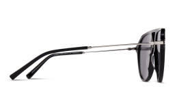 EYE'M Aviator Sunglasses in Black & Silver – Product Photo 5