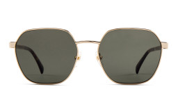 EYE'M Irregular Sunglasses in Gold/Green – Product Photo 2