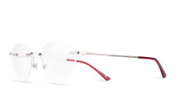 EYE'M Rimless Wide Cat-Eye Eyeglasses in Silver – Product Photo 4