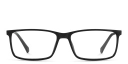 Shop Polaroid Logo Rectangle Eyeglasses in Black online.