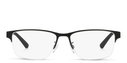 Emporio Armani Half-Rim Pillow Eyeglasses in Matte Black – Product Photo 1