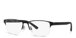Emporio Armani Half-Rim Pillow Eyeglasses in Matte Black – Product Photo 3
