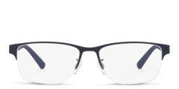 Emporio Armani Half-Rim Pillow Eyeglasses in Matte Blue – Product Photo 2