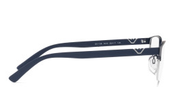 Emporio Armani Half-Rim Rectangle Eyeglasses in Matte Blue – Product Photo 4