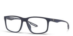 Emporio Armani Square Eyeglasses in Matte Blue – Product Photo 2