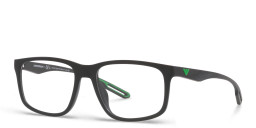 Emporio Armani Wide Square Eyeglasses in Matte Black – Product Photo 3