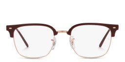 Shop Ray-Ban New Clubmaster Unisex Square Eyeglasses in Red online.