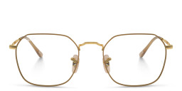 Shop Ray-Ban Jim Unisex Irregular Eyeglasses in Beige On Gold online.