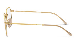 Shop Ray-Ban Jim Unisex Irregular Eyeglasses in Beige On Gold online.