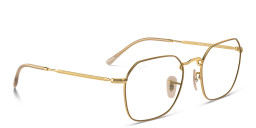Shop Ray-Ban Jim Unisex Irregular Eyeglasses in Beige On Gold online.