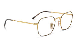 Shop Ray-Ban Jim Unisex Irregular Eyeglasses in Havana On Gold online.