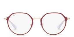 Shop Ray-Ban Junior Kids Irregular Eyeglasses in Bordeaux On Rose Gold online.