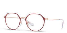 Ray-Ban Junior Kids Irregular Eyeglasses in Bordeaux On Rose Gold – Product Photo 2