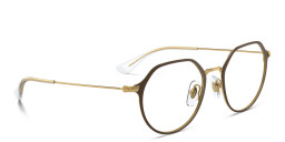 Shop Ray-Ban Junior Kids Irregular Eyeglasses in Brown On Gold online.