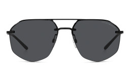 Shop Emporio Armani Aviator Sunglasses in Black online.