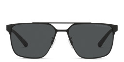 Shop Emporio Armani Square Sunglasses in Matte Black/Dark Grey online.
