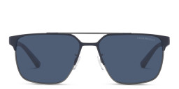 Shop Emporio Armani Square Sunglasses in Matte Blue/Gunmetal online.