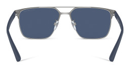 Shop Emporio Armani Square Sunglasses in Matte Blue/Gunmetal online.