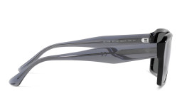 Shop Emporio Armani Rectangle Sunglasses in Shiny Black online.