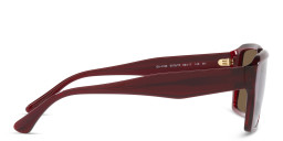 Shop Emporio Armani Rectangle Sunglasses in Shiny Transparent Red online.