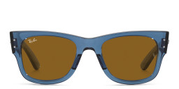 Ray-Ban Unisex Square Sunglasses in Transparent Blue – Product Photo 1
