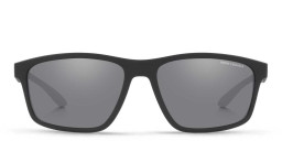 Shop Armani Exchange A|X Logo Pillow Sunglasses in Black online.