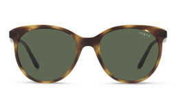 Vogue Eyewear Oversized Round Sunglasses in Havana/Dark Green – Product Photo 2