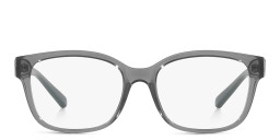 Armani Exchange Logo-Print Rectangle Eyeglasses in Transparent Green – Product Photo 2