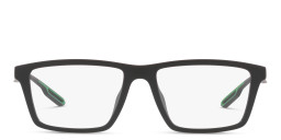 Shop Emporio Armani Wide Rectangle Eyeglasses in Matte Black online.