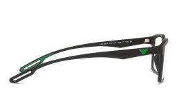 Shop Emporio Armani Wide Rectangle Eyeglasses in Matte Black online.