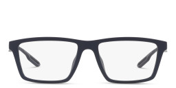 Shop Emporio Armani Wide Rectangle Eyeglasses in Matte Blue online.