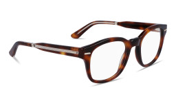Shop Calvin Klein Logo Lettering Unisex Square Eyeglasses in Havana online.