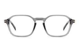 Shop DAVID BECKHAM Timeless Icons Irregular Eyeglasses in Grey online.