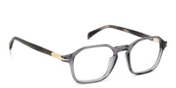 Shop DAVID BECKHAM Timeless Icons Irregular Eyeglasses in Grey online.