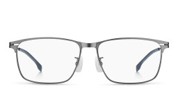 Shop Hugo Boss Wide Rectangle Eyeglasses in Gunmetal online.