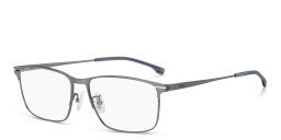 Shop Hugo Boss Wide Rectangle Eyeglasses in Gunmetal online.
