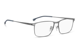 Shop Hugo Boss Wide Rectangle Eyeglasses in Gunmetal online.
