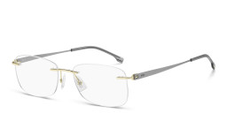Hugo Boss Rimless Wide Rectangle Eyeglasses in Gold – Product Photo 2