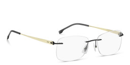 Hugo Boss Rimless Wide Rectangle Eyeglasses in Black – Product Photo 3
